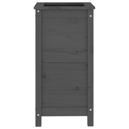 vidaXL Garden Planter Grey 40x40x78 cm Solid Wood Pine 4