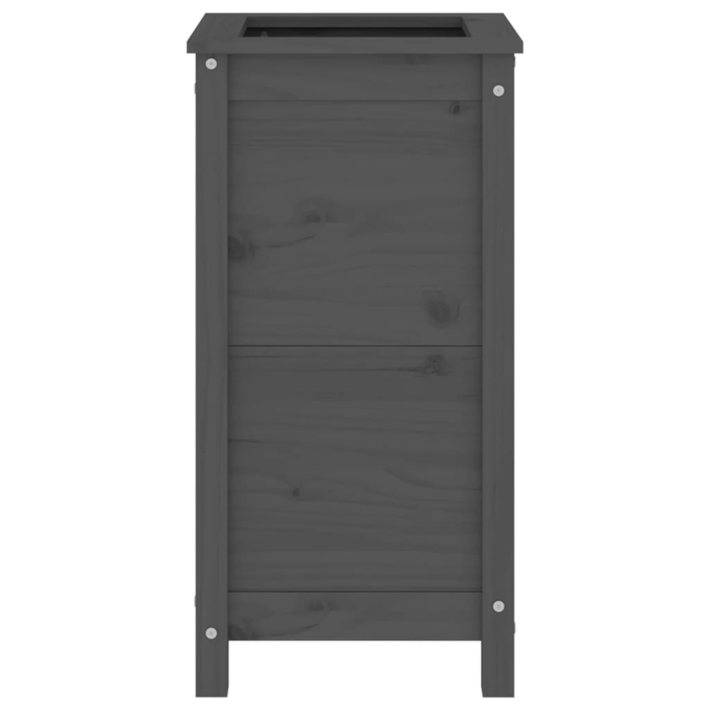 vidaXL Garden Planter Grey 40x40x78 cm Solid Wood Pine 5