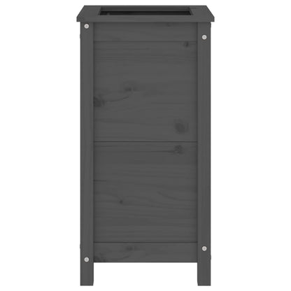 vidaXL Garden Planter Grey 40x40x78 cm Solid Wood Pine 5