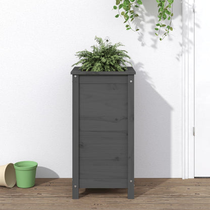 vidaXL Garden Planter Grey 40x40x78 cm Solid Wood Pine 1
