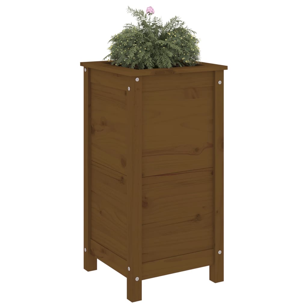 vidaXL Garden Planter Honey Brown 40x40x78 cm Solid Wood Pine 3