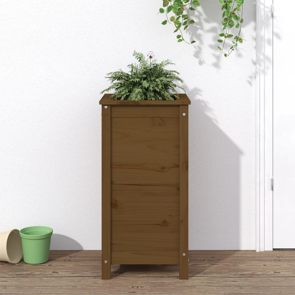 vidaXL Garden Planter Honey Brown 40x40x78 cm Solid Wood Pine 1