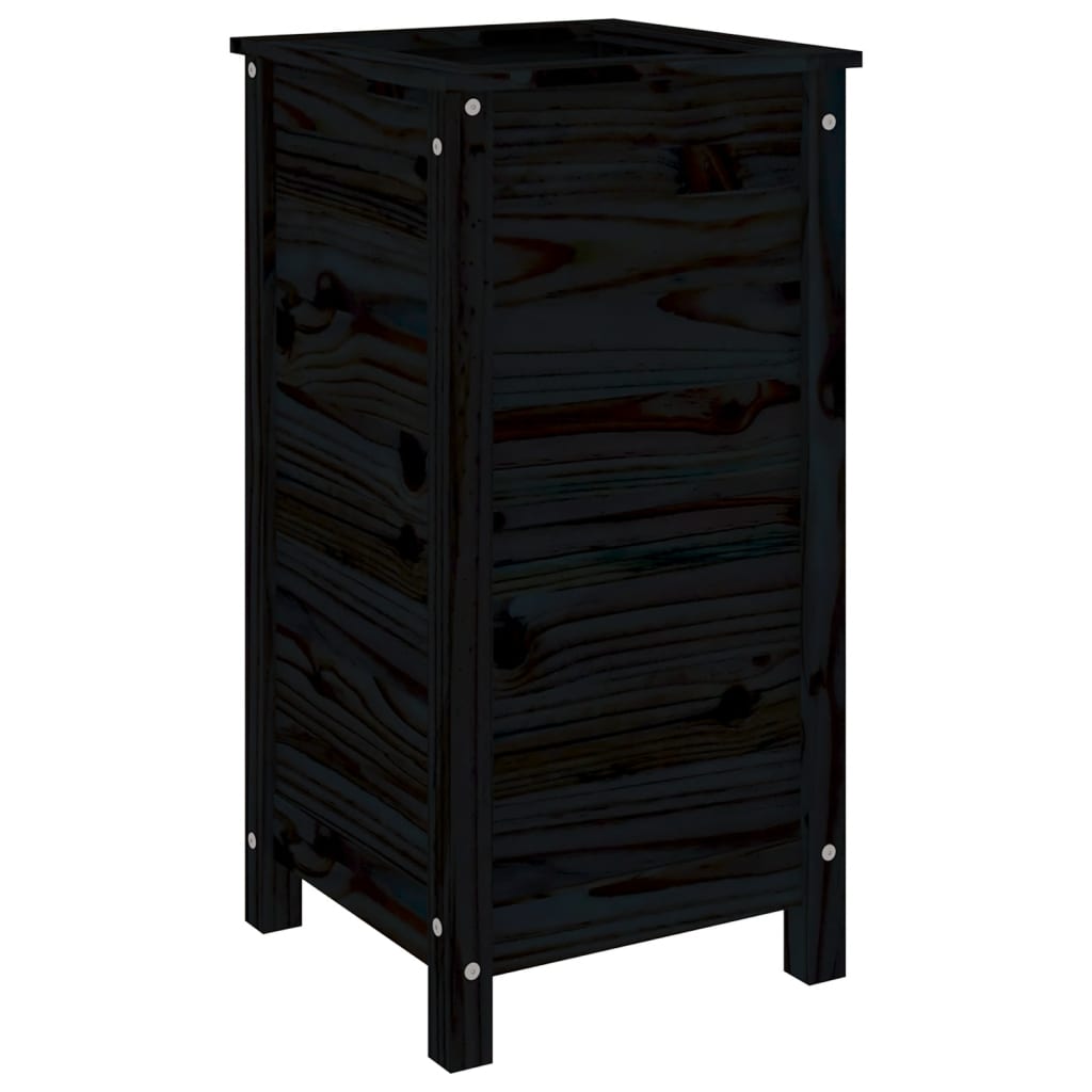 vidaXL Garden Planter Black 40x40x78 cm Solid Wood Pine 2