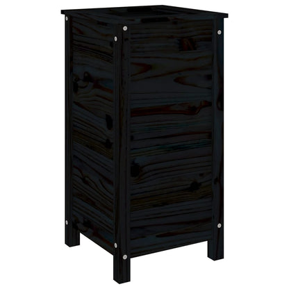 vidaXL Garden Planter Black 40x40x78 cm Solid Wood Pine 2