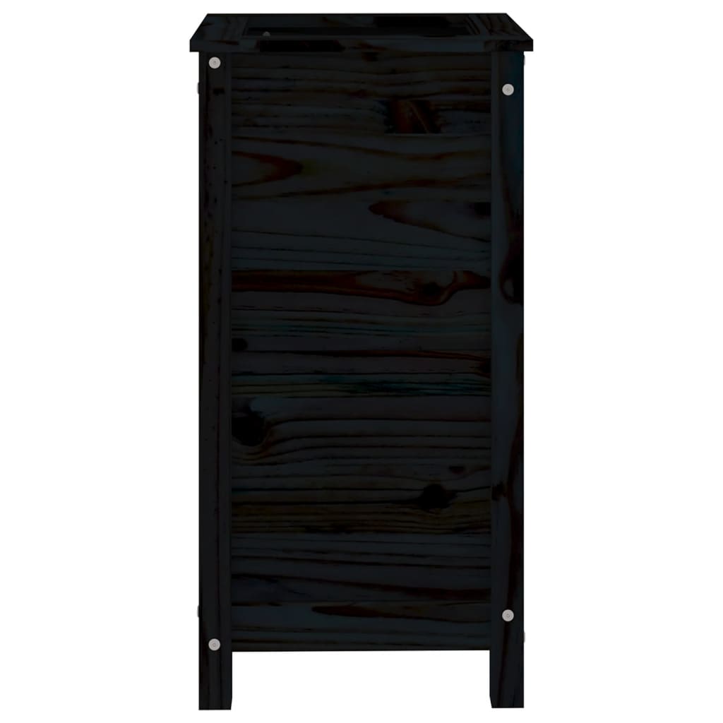 vidaXL Garden Planter Black 40x40x78 cm Solid Wood Pine 4