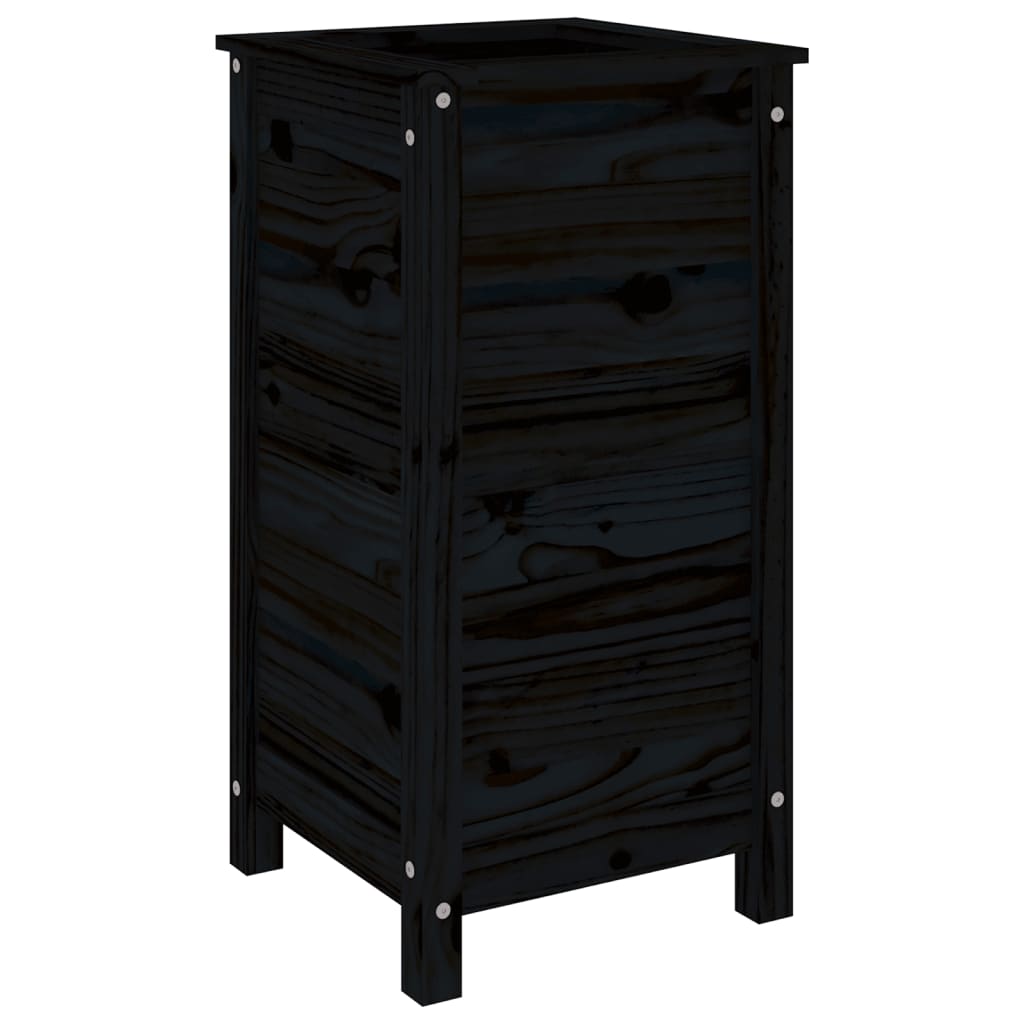 vidaXL Garden Planter Black 40x40x78 cm Solid Wood Pine 6