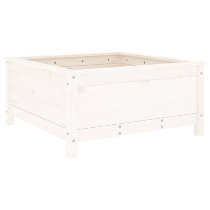 vidaXL Garden Planter White 82.5x82.5x39 cm Solid Wood Pine 2