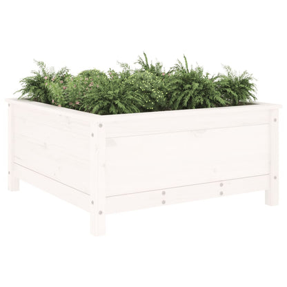 vidaXL Garden Planter White 82.5x82.5x39 cm Solid Wood Pine 3