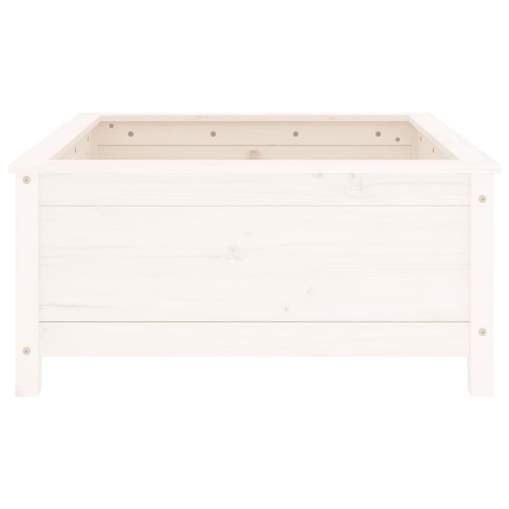 vidaXL Garden Planter White 82.5x82.5x39 cm Solid Wood Pine 4
