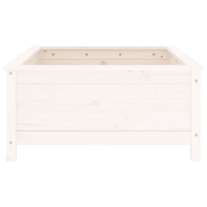 vidaXL Garden Planter White 82.5x82.5x39 cm Solid Wood Pine 4