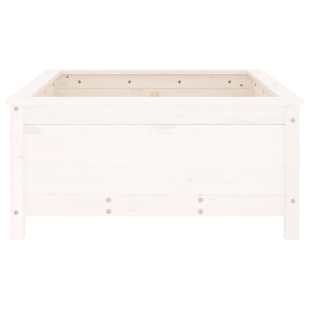 vidaXL Garden Planter White 82.5x82.5x39 cm Solid Wood Pine 5