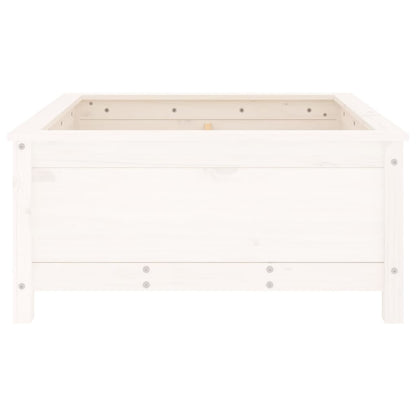 vidaXL Garden Planter White 82.5x82.5x39 cm Solid Wood Pine 5