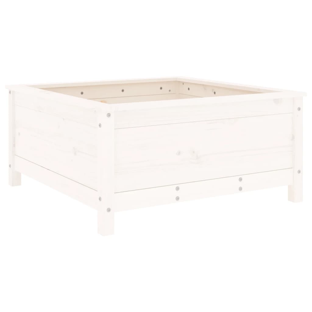 vidaXL Garden Planter White 82.5x82.5x39 cm Solid Wood Pine 6