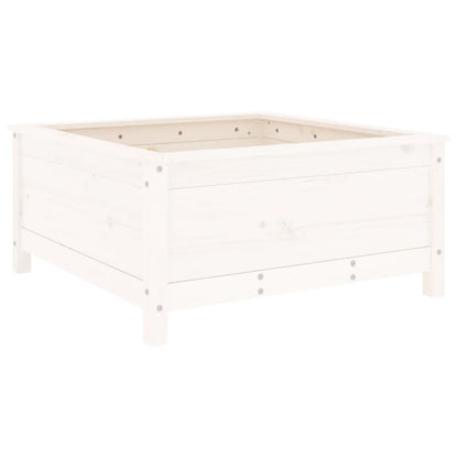 vidaXL Garden Planter White 82.5x82.5x39 cm Solid Wood Pine 6