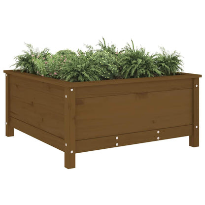 vidaXL Garden Planter Honey Brown 82.5x82.5x39 cm Solid Wood Pine 3