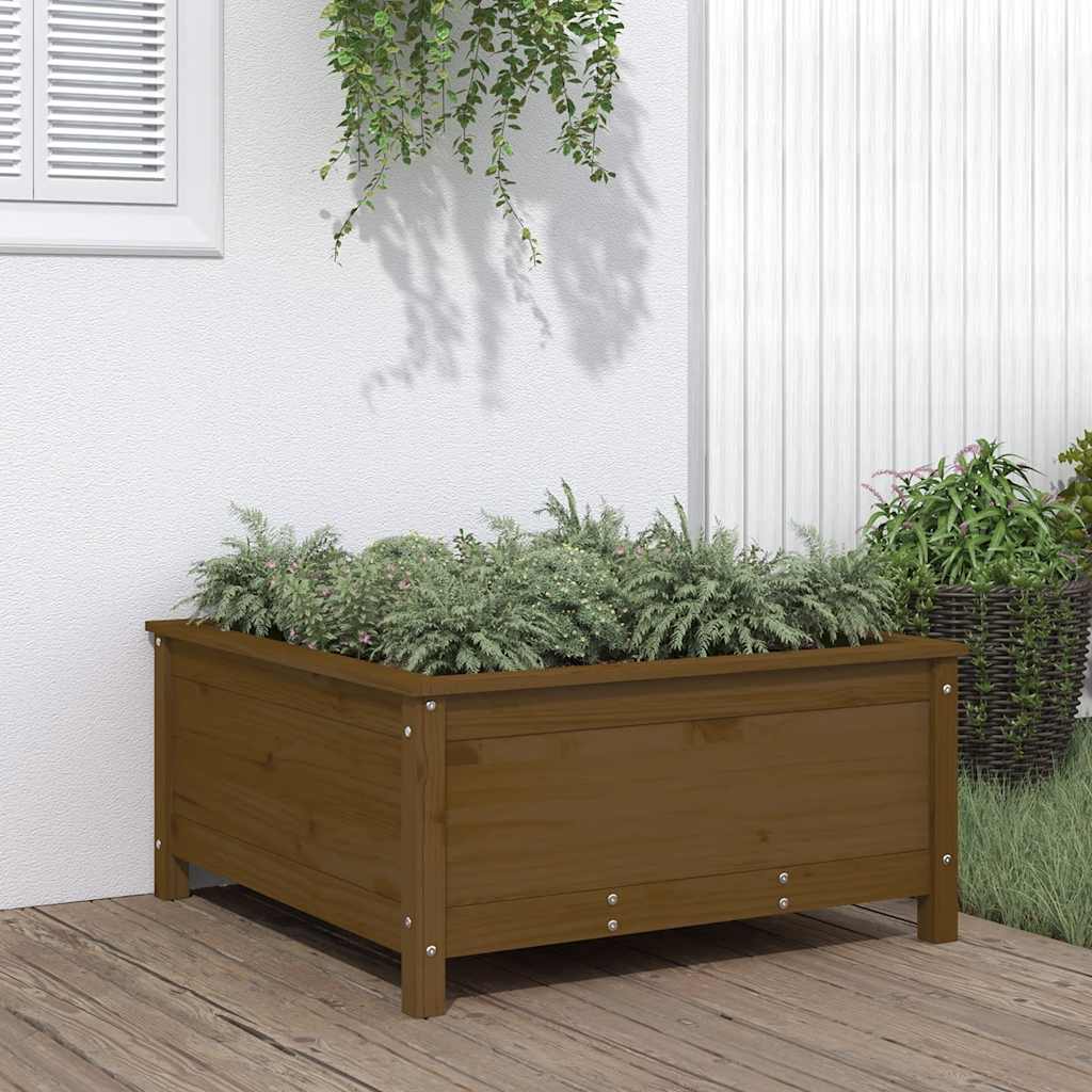 vidaXL Garden Planter Honey Brown 82.5x82.5x39 cm Solid Wood Pine 1