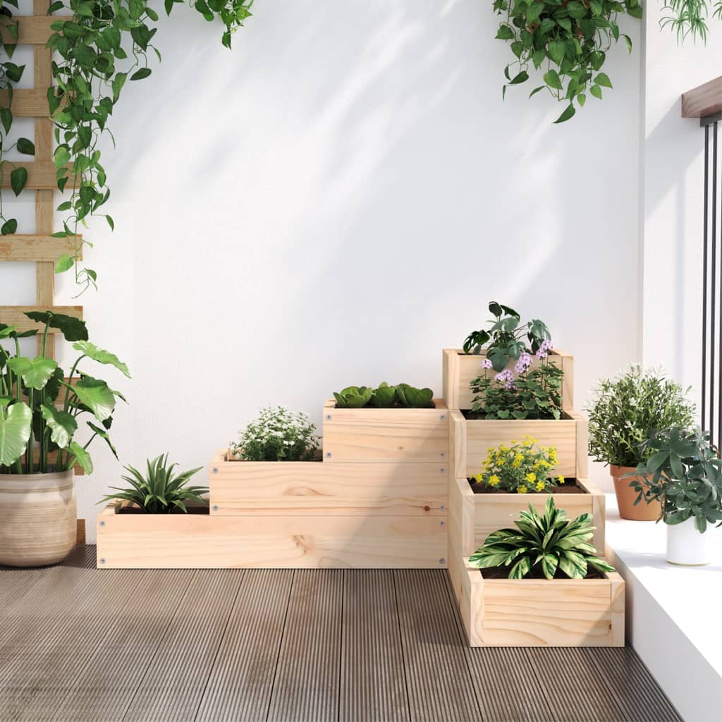 vidaXL Garden Planter 4-Tier 80.5x79x36 cm Solid Wood Pine 3