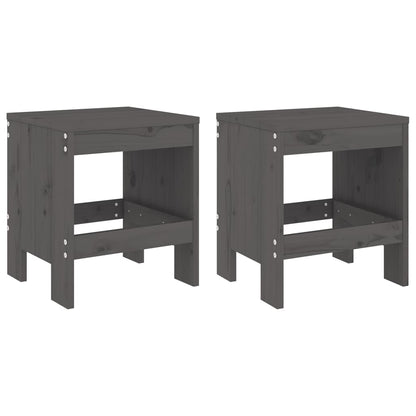 vidaXL Garden Stools 2 pcs Grey 40x36x45 cm Solid Wood Pine 2