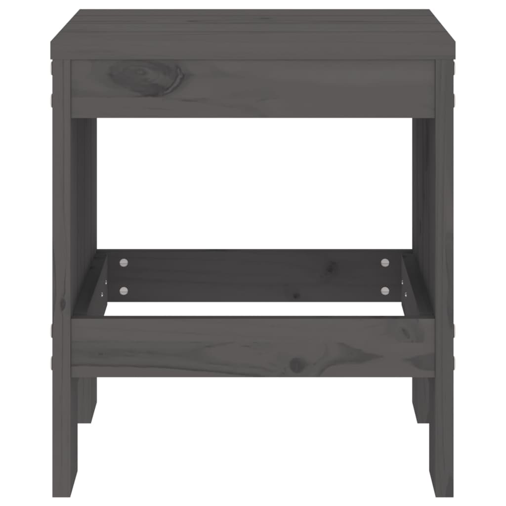 vidaXL Garden Stools 2 pcs Grey 40x36x45 cm Solid Wood Pine 4