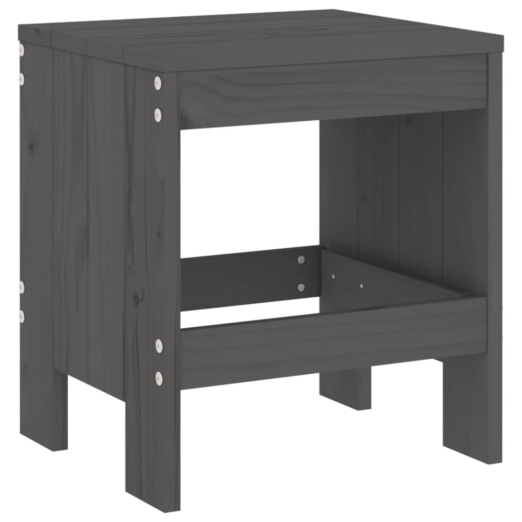 vidaXL Garden Stools 2 pcs Grey 40x36x45 cm Solid Wood Pine 6