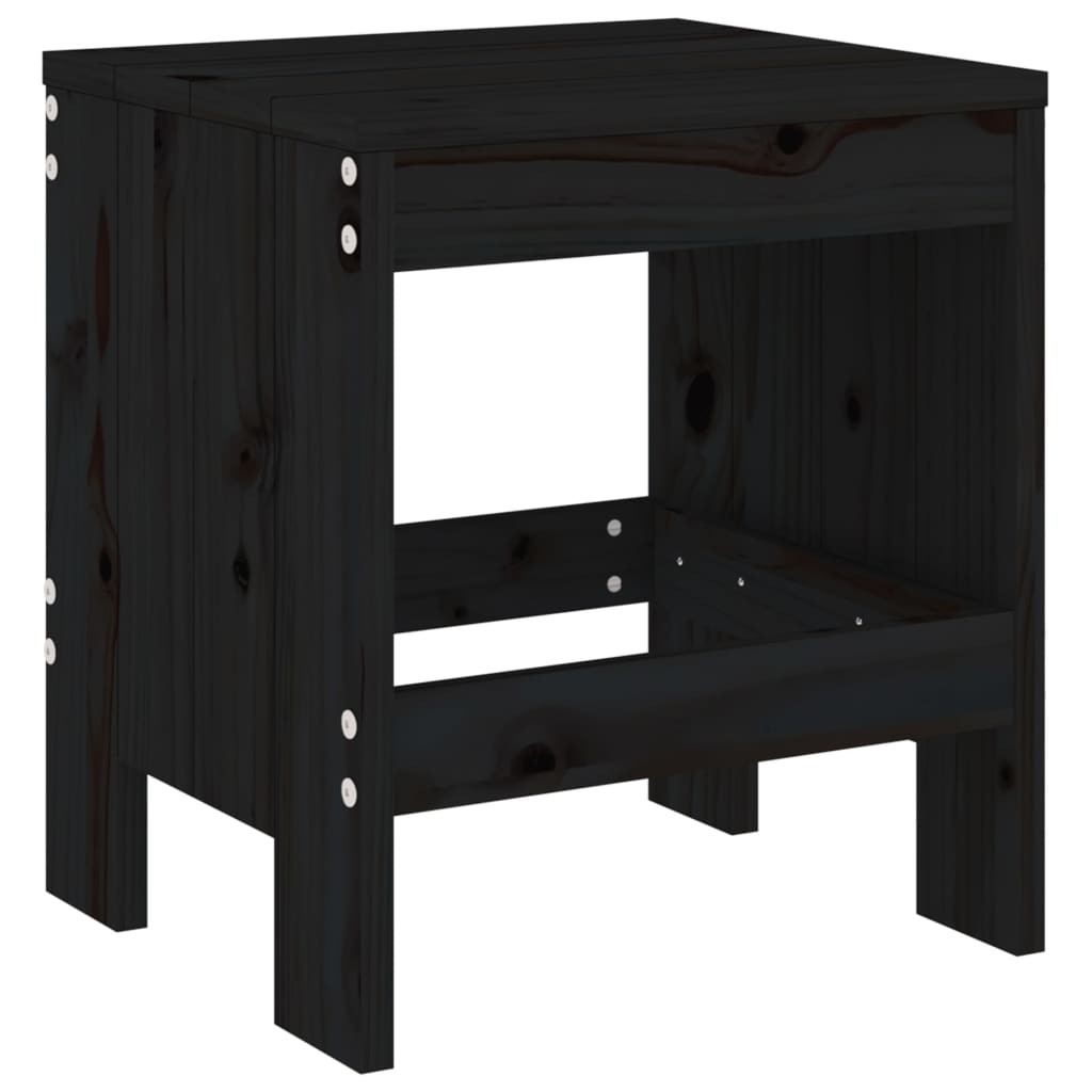 vidaXL Garden Stools 2 pcs Black 40x36x45 cm Solid Wood Pine 3
