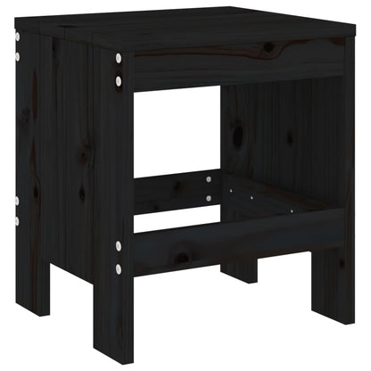 vidaXL Garden Stools 2 pcs Black 40x36x45 cm Solid Wood Pine 3