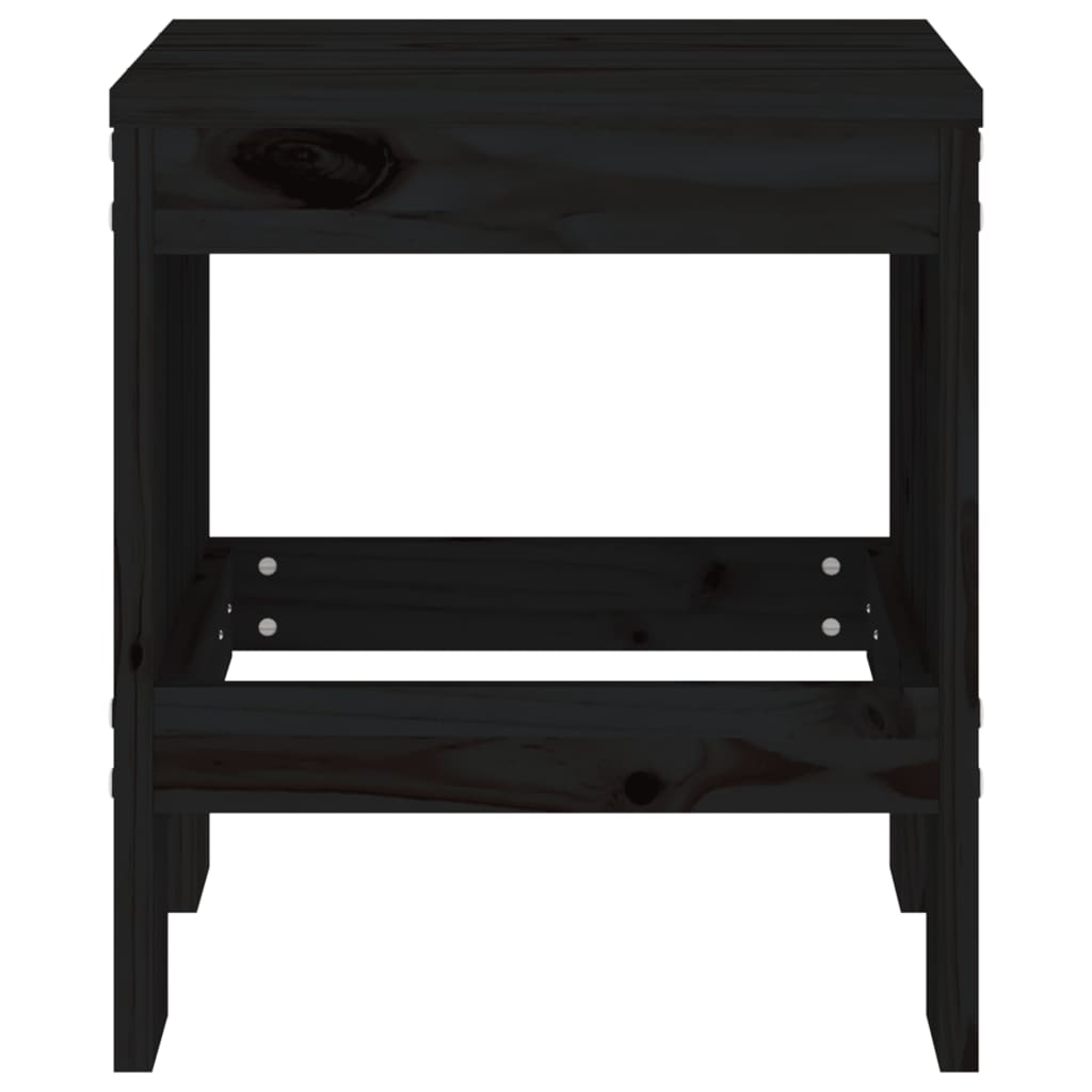 vidaXL Garden Stools 2 pcs Black 40x36x45 cm Solid Wood Pine 4