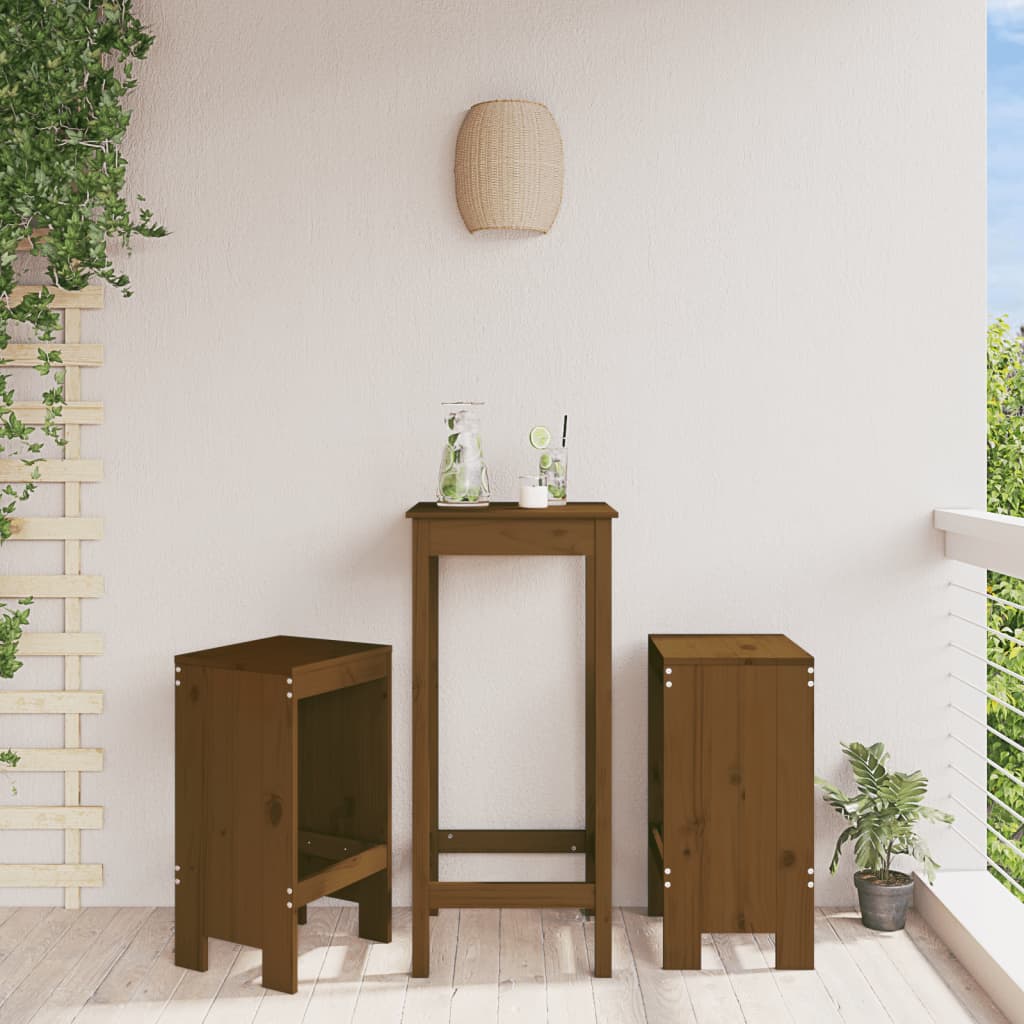 vidaXL Bar Stools 2 pcs Honey Brown 40x36x75 cm Solid Wood Pine 1