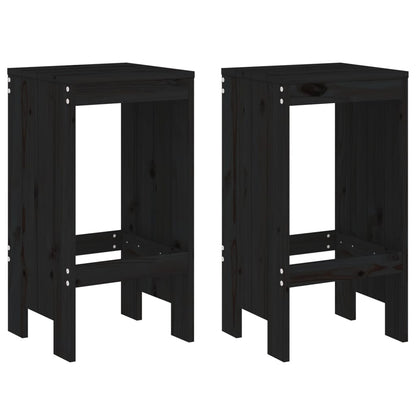 vidaXL Bar Stools 2 pcs Black 40x36x75 cm Solid Wood Pine 2