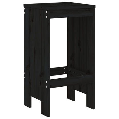 vidaXL Bar Stools 2 pcs Black 40x36x75 cm Solid Wood Pine 3