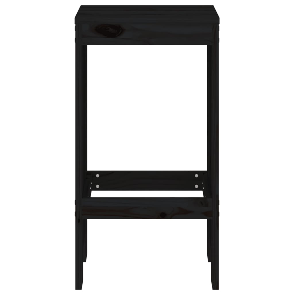 vidaXL Bar Stools 2 pcs Black 40x36x75 cm Solid Wood Pine 4