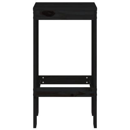 vidaXL Bar Stools 2 pcs Black 40x36x75 cm Solid Wood Pine 4