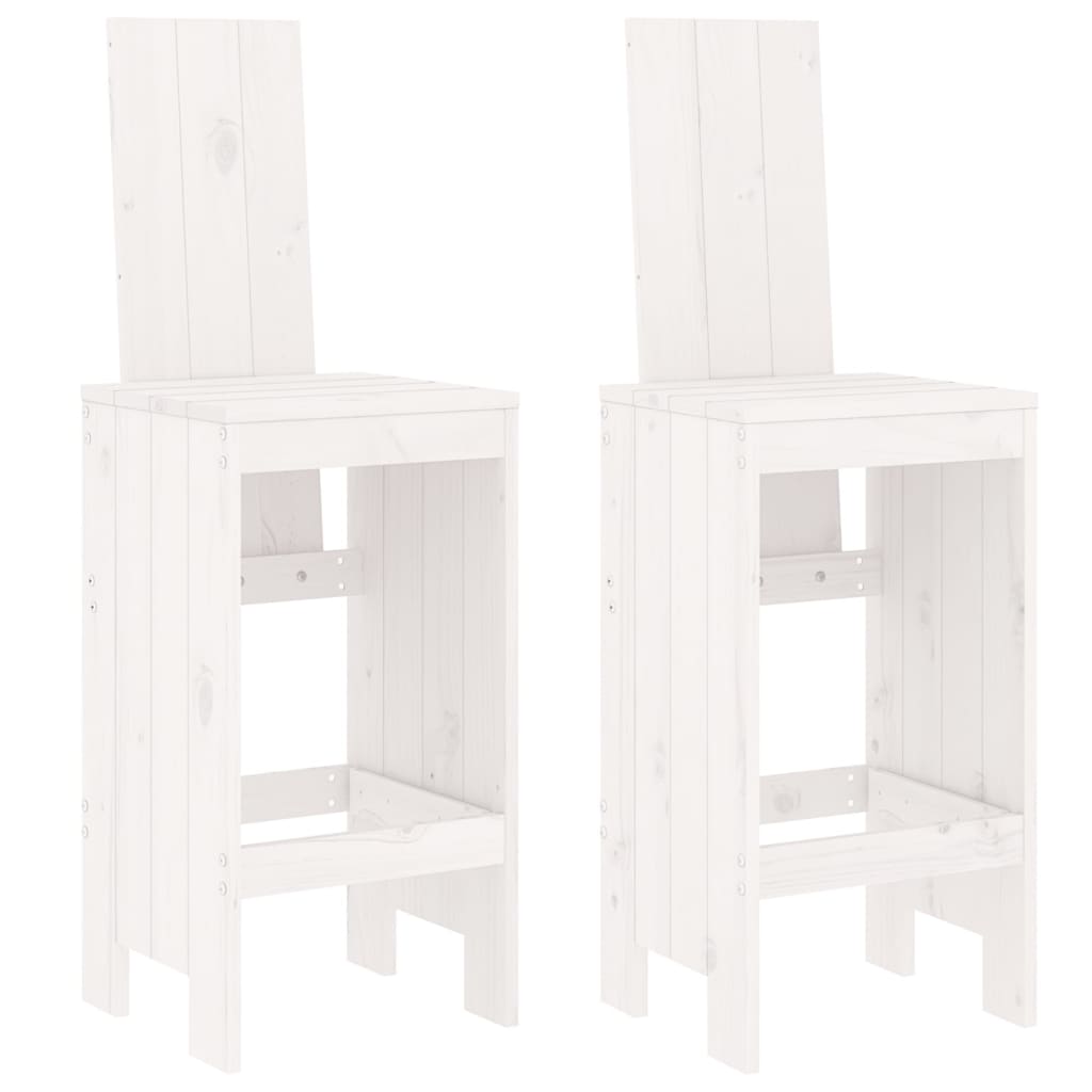 vidaXL Bar Stools 2 pcs White 40x42x120 cm Solid Wood Pine 2