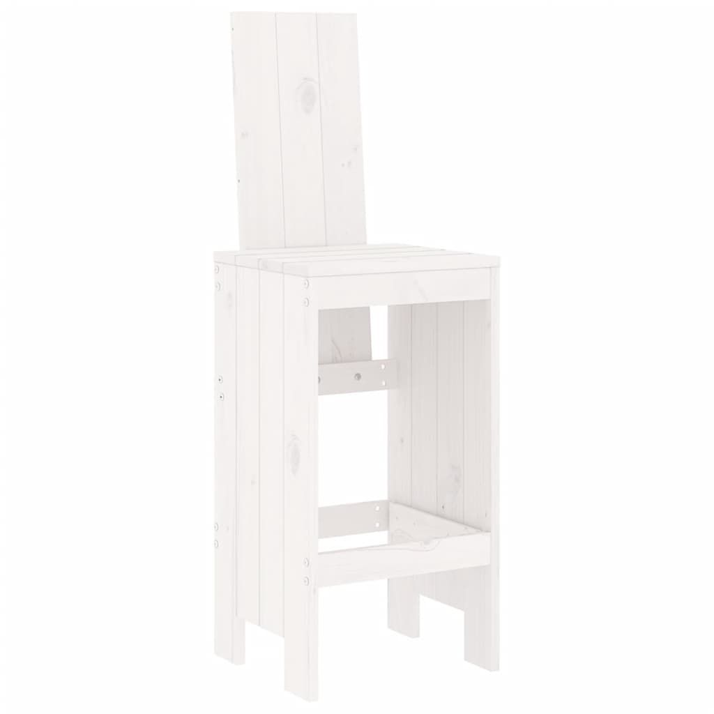 vidaXL Bar Stools 2 pcs White 40x42x120 cm Solid Wood Pine 3