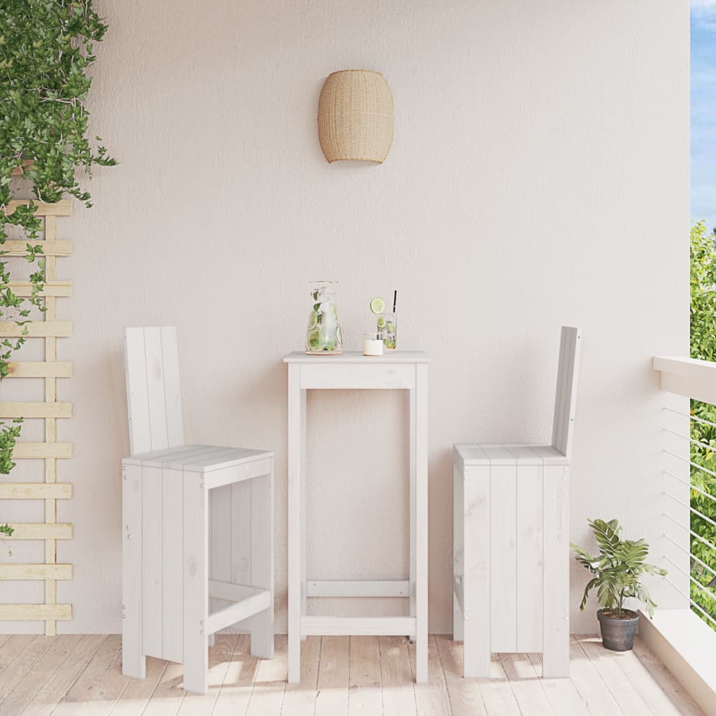 vidaXL Bar Stools 2 pcs White 40x42x120 cm Solid Wood Pine 1