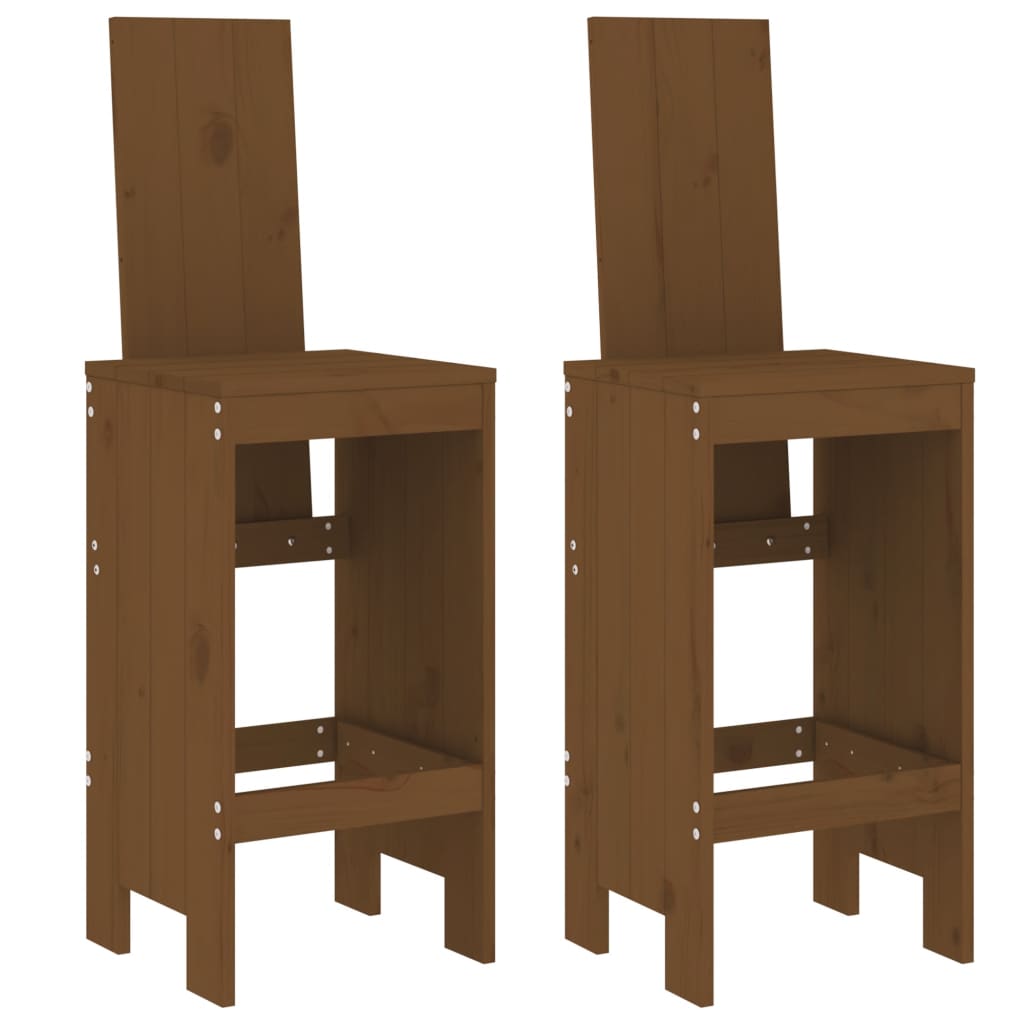 vidaXL Bar Stools 2 pcs Honey Brown 40x42x120 cm Solid Wood Pine 2