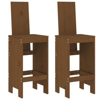 vidaXL Bar Stools 2 pcs Honey Brown 40x42x120 cm Solid Wood Pine 2