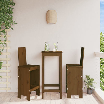 vidaXL Bar Stools 2 pcs Honey Brown 40x42x120 cm Solid Wood Pine 1