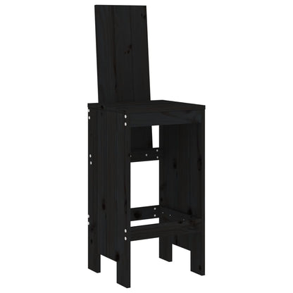 vidaXL Bar Stools 2 pcs Black 40x42x120 cm Solid Wood Pine 3