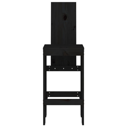vidaXL Bar Stools 2 pcs Black 40x42x120 cm Solid Wood Pine 4