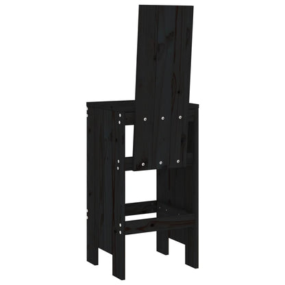 vidaXL Bar Stools 2 pcs Black 40x42x120 cm Solid Wood Pine 6