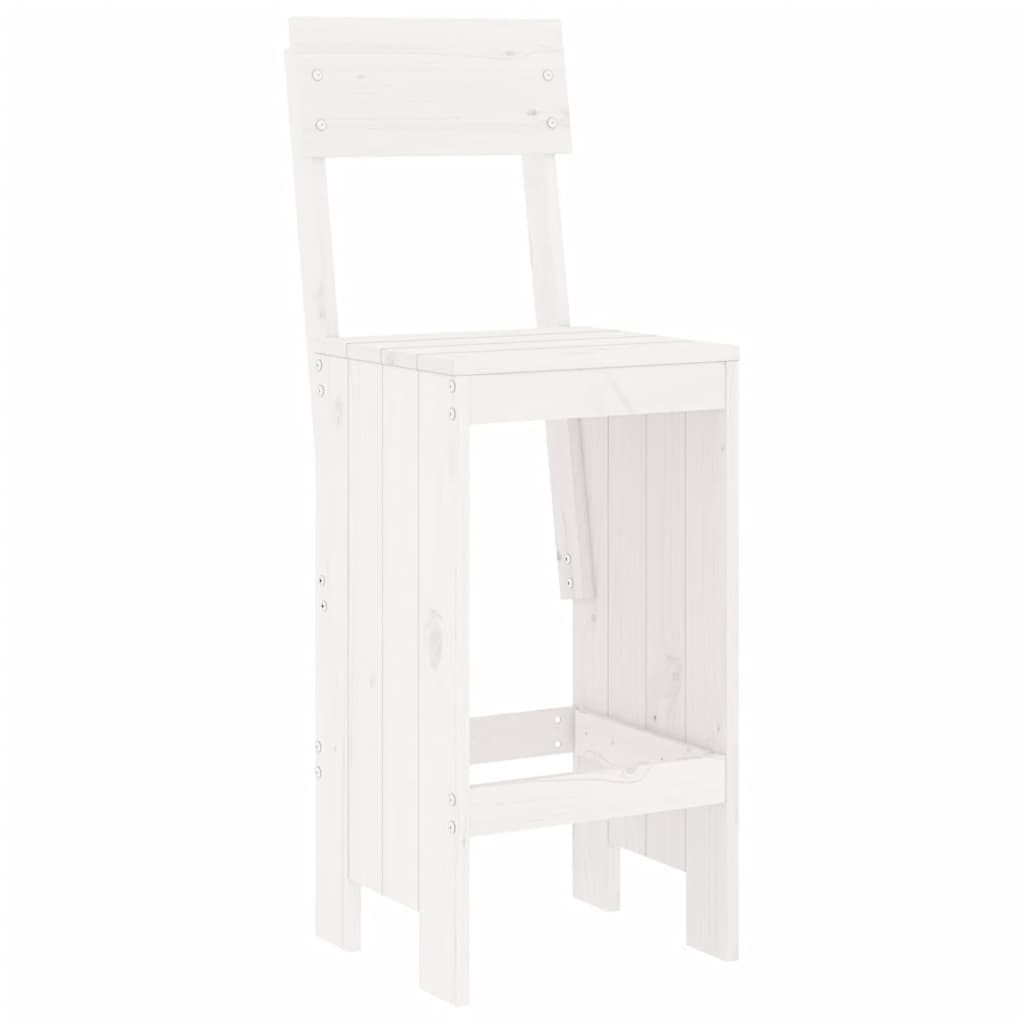 vidaXL Bar Stools 2 pcs White 40x48.5x115.5 cm Solid Wood Pine 3