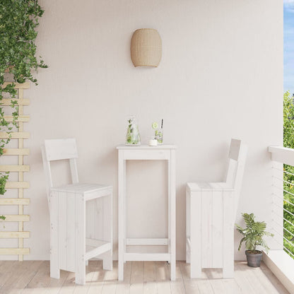 vidaXL Bar Stools 2 pcs White 40x48.5x115.5 cm Solid Wood Pine 1