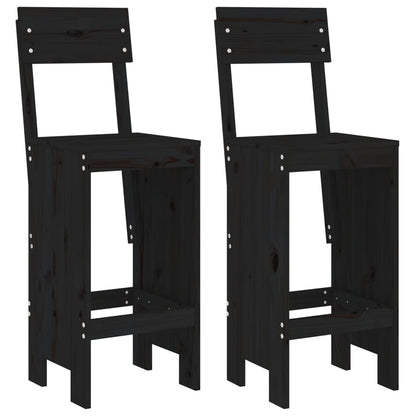 vidaXL Bar Stools 2 pcs Black 40x48.5x115.5 cm Solid Wood Pine 2