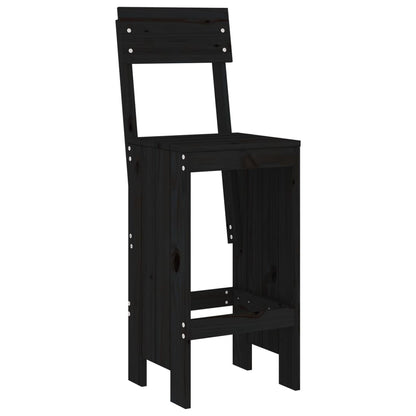 vidaXL Bar Stools 2 pcs Black 40x48.5x115.5 cm Solid Wood Pine 3