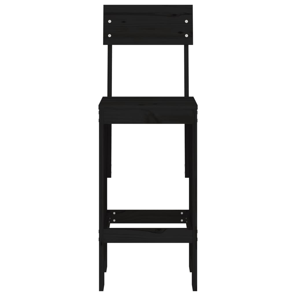vidaXL Bar Stools 2 pcs Black 40x48.5x115.5 cm Solid Wood Pine 4