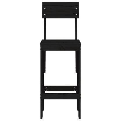 vidaXL Bar Stools 2 pcs Black 40x48.5x115.5 cm Solid Wood Pine 4