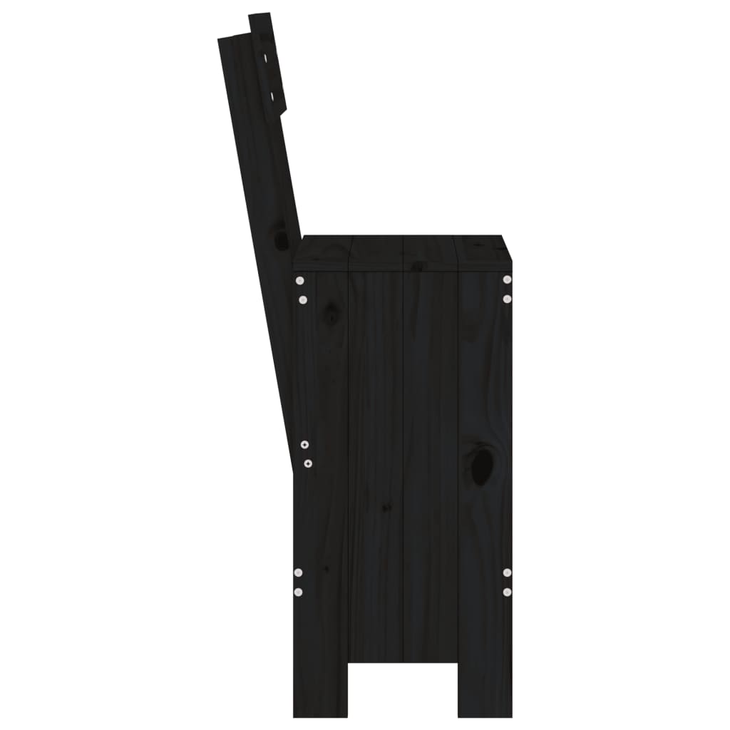 vidaXL Bar Stools 2 pcs Black 40x48.5x115.5 cm Solid Wood Pine 5