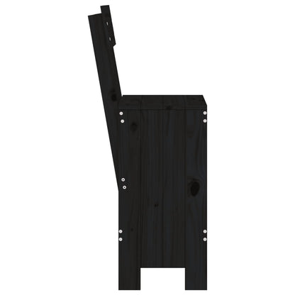 vidaXL Bar Stools 2 pcs Black 40x48.5x115.5 cm Solid Wood Pine 5
