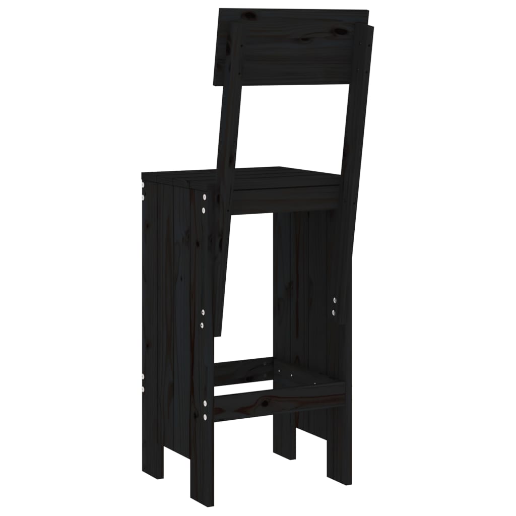vidaXL Bar Stools 2 pcs Black 40x48.5x115.5 cm Solid Wood Pine 6